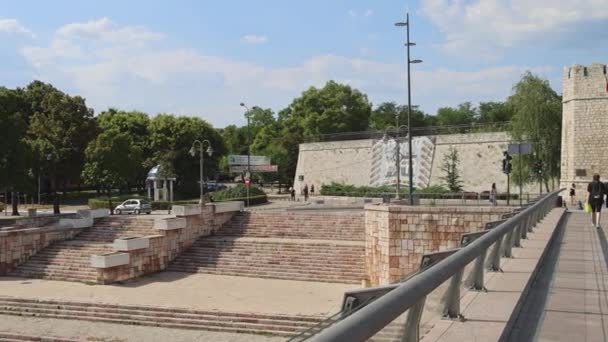 Nis Serbia August 2022 Stambol Gate Entrance Old Fortress Historic — стоковое видео