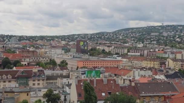 Buda Part Town Paisaje Urbano Nubes Cielo Clima Verano Día — Vídeos de Stock