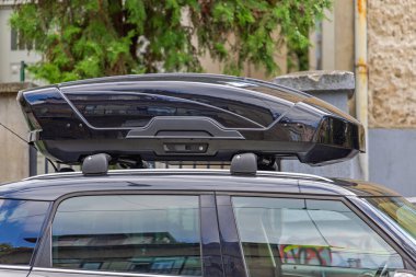 Large Touring Storage Black Box at Suv Rooftop
