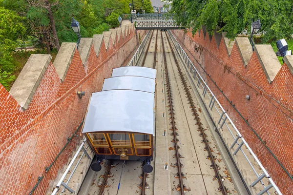 Funicular Budavari Siklo Railway Line Buda Castle Hill Capital City — Stock Photo, Image