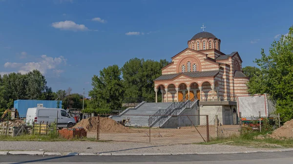 Nis Serbia Agosto 2022 Construcción Iglesia Ortodoxa Serbia San Basilio — Foto de Stock