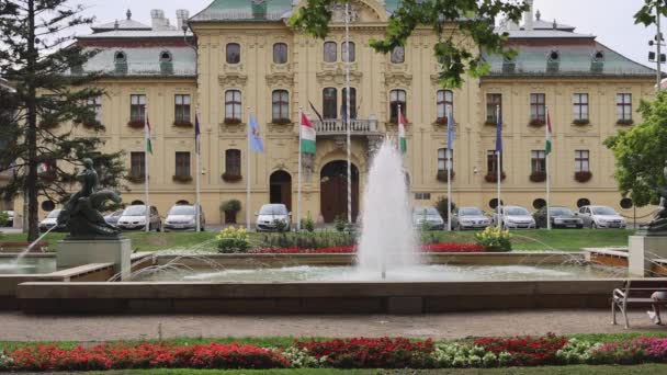 Szeged Magyarország Augusztus 2022 Neo Barokk Városháza Történelmi Épület Látnivalók — Stock videók