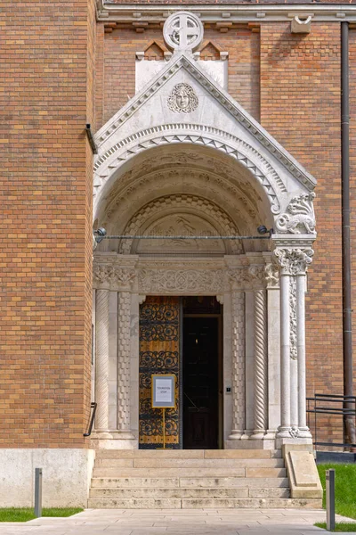 Szeged Hungary July 2022 Open Side Door Entrance Votive Church — 스톡 사진