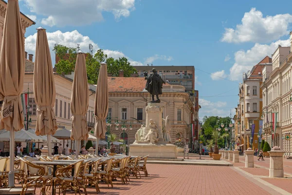 Szeged Hongarije Juni 2021 Voetgangerszone Straat Hete Zomerdag Szeged Hongarije — Stockfoto