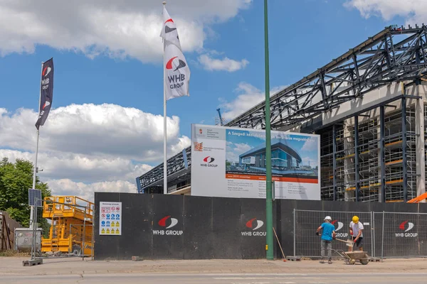 Szeged Hungary June 2021 Construction Site Pick Arena City Stadium — Stock Photo, Image