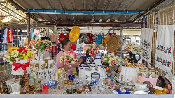 Belgrade Serbia August 2022 Antiques Knick Knack Treasures Trinkets Flea — Stock Photo, Image