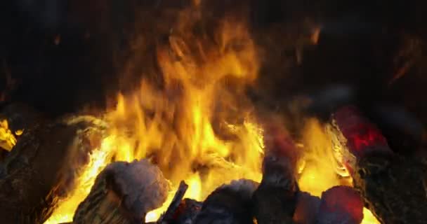 Fumée Feu Inferno Effets Combustion Dans Maison Cheminée Décor — Video