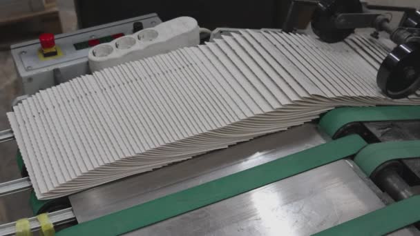 折り畳まれたページを持つコンベアベルトブック生産終了フロー — ストック動画