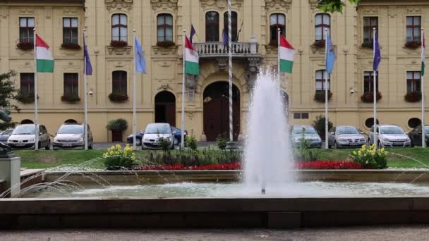 Szeged Magyarország 2022 Augusztus Városháza Látnivalók Történelmi Neobarokk Épület Kilátás — Stock videók