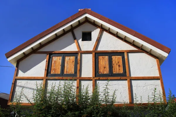 Une Maison Colombages Contre Ciel Bleu Liban — Photo