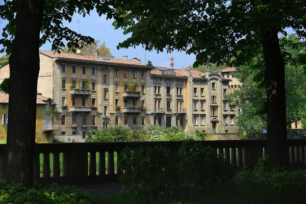 Häuser Ufer Des Flusses Parma Italien — Stockfoto
