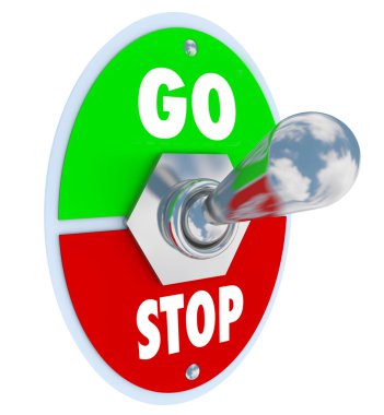 Go Vs Stop Toggle Switch Beginning and Ending clipart
