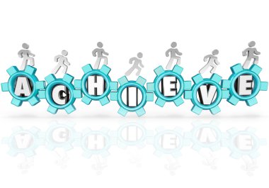 Achieve Team Marching Accomplishing Mission Goal clipart