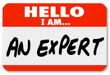 Hello I Am an Expert Nametag Expertise Tag clipart