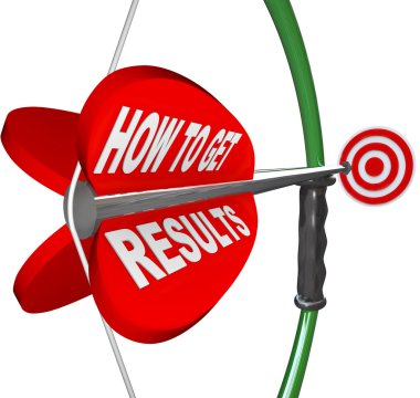 How to Get Results Bow Arrow Target Goal clipart
