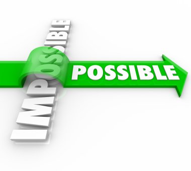 Possible Arrow Jumping Over Impossible Positive Attitude clipart