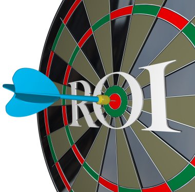ROI Return on Investment Dartboard Targeting Wealth clipart