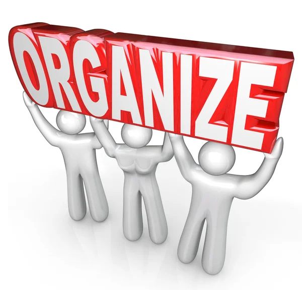 Organiseren van team lift word help die u krijgen georganiseerd — Stockfoto