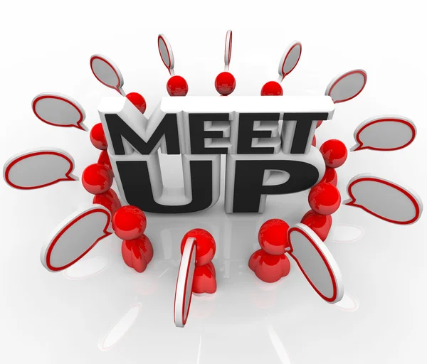 Meet-Up Talking Meeting Speech Bubbles — Stock Photo, Image