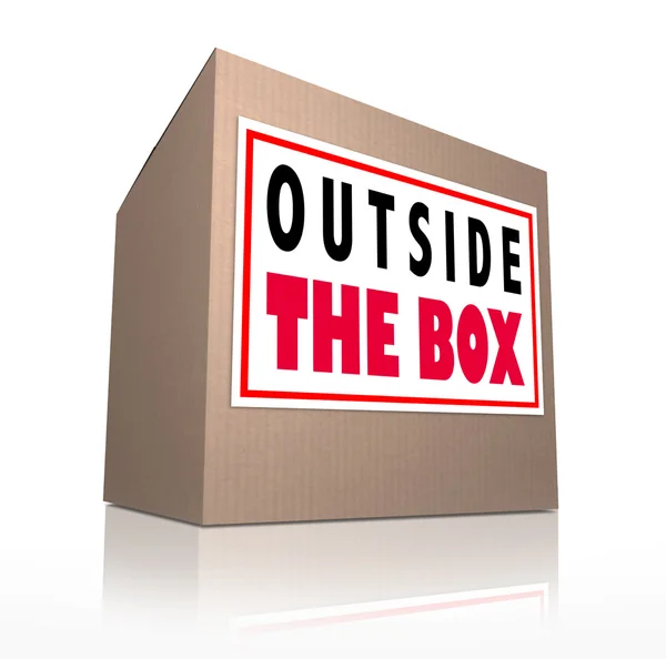 Outside the Box Innovative Unconventional Creative Thinking — Stock Photo, Image