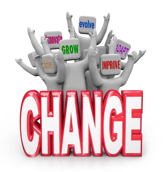 Change Team of to Innovate Evolve Improve Adapt — Stock Photo, Image
