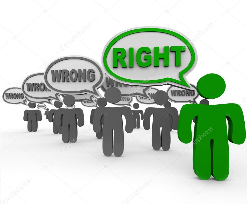 Right Vs Wrong One Person Has Correct Answer Many Incorrect
