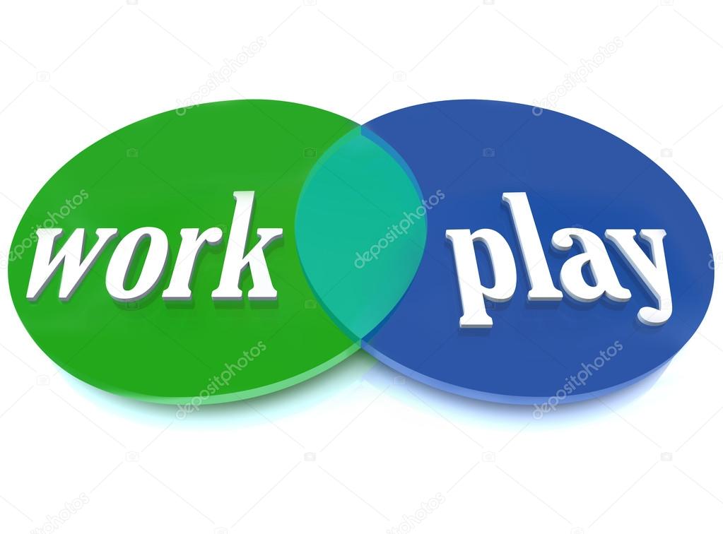 Work Play Venn Diagram Intersecting Circles Fun Enjoyment