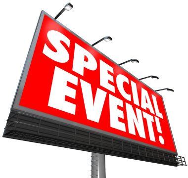 Special Event Billboard Sign Advertising Exclusive Sale Limited clipart