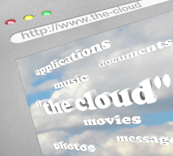 El sitio web en la nube Almacenamiento remoto en línea — Foto de Stock