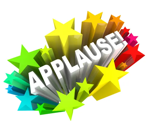 Applausi Word Apprezzamento Ovation Approvazione Stelle — Foto Stock