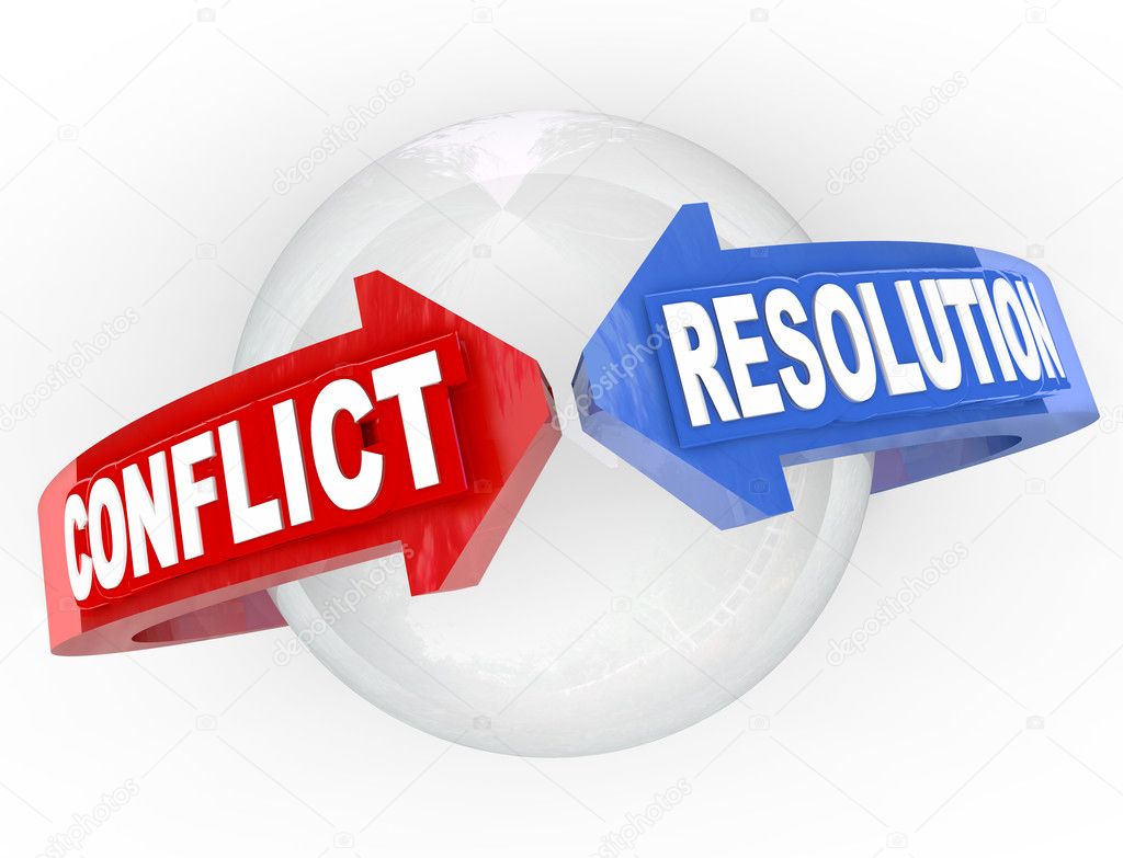 Conflict Resolution Resolve Dispute Arrows Meet Agreement