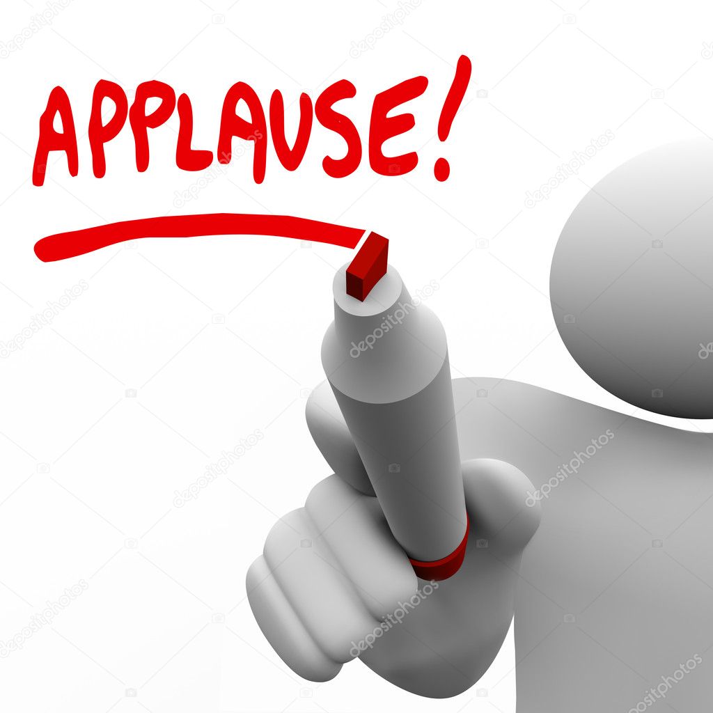 Applause Word Written by Man Marker Appreciation