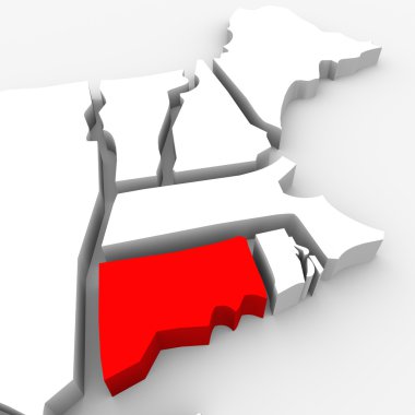 Connecticut kırmızı soyut 3d devlet Amerika Birleşik Devletleri Amerika Haritası