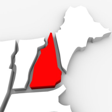 New hampshire kırmızı soyut 3d devlet Amerika Birleşik Devletleri Amerika Haritası