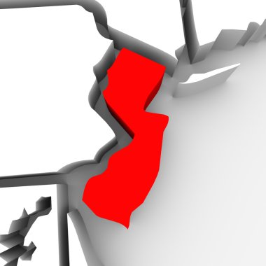 New jersey kırmızı soyut 3d devlet Amerika Birleşik Devletleri Amerika Haritası