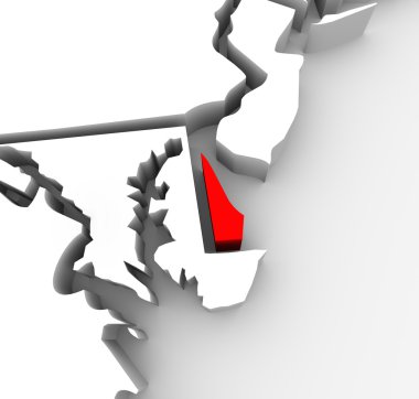 Delaware kırmızı soyut 3d devlet Amerika Birleşik Devletleri Amerika Haritası