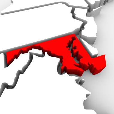 Maryland kırmızı soyut 3d devlet Amerika Birleşik Devletleri Amerika Haritası