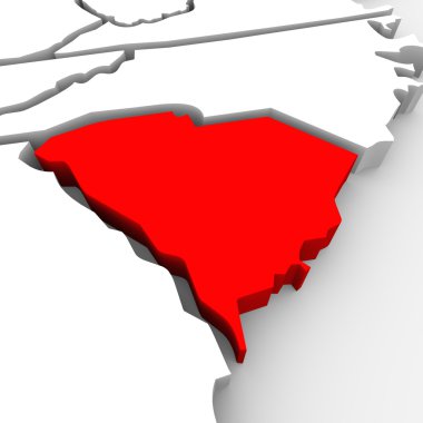 Güney carolina kırmızı soyut 3d devlet Amerika Birleşik Devletleri Amerika Haritası