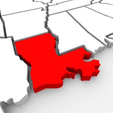 Louisiana kırmızı soyut 3d devlet Amerika Birleşik Devletleri Amerika Haritası