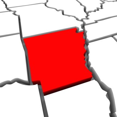 Arkansas kırmızı soyut 3d devlet Amerika Birleşik Devletleri Amerika Haritası