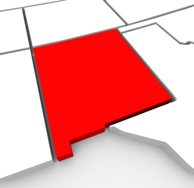 New mexico kırmızı soyut 3d devlet Amerika Birleşik Devletleri Amerika Haritası