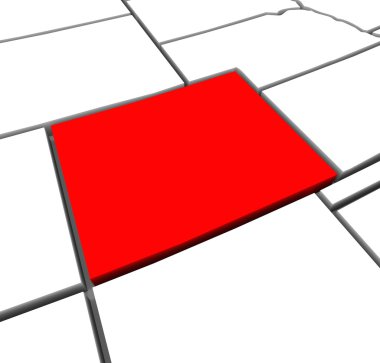 Colorado kırmızı soyut 3d devlet Amerika Birleşik Devletleri Amerika Haritası
