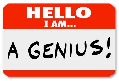 Hello I Am A Genius Nametag Expert Brilliant Thinker clipart