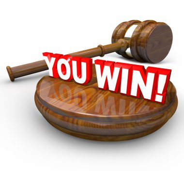 You Win Legal Victory Gavel Lawsuit Court Case clipart