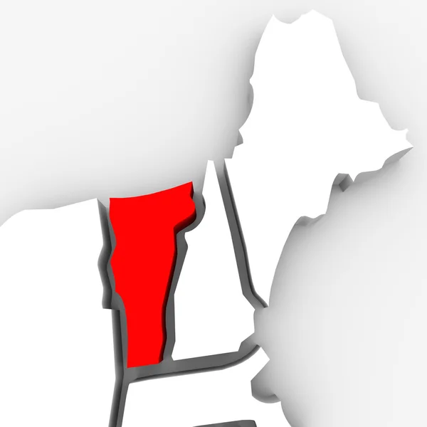 Abstraktní 3d státu Vermont červená mapa Spojené státy americké — Stock fotografie