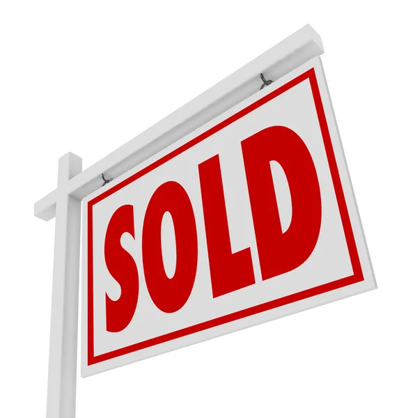 Sold For Sale Home Real Estate Sign Closed Deal — Stock Photo, Image