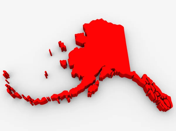 Alaska Red Abstract 3D Mapa do Estado Estados Unidos América — Fotografia de Stock