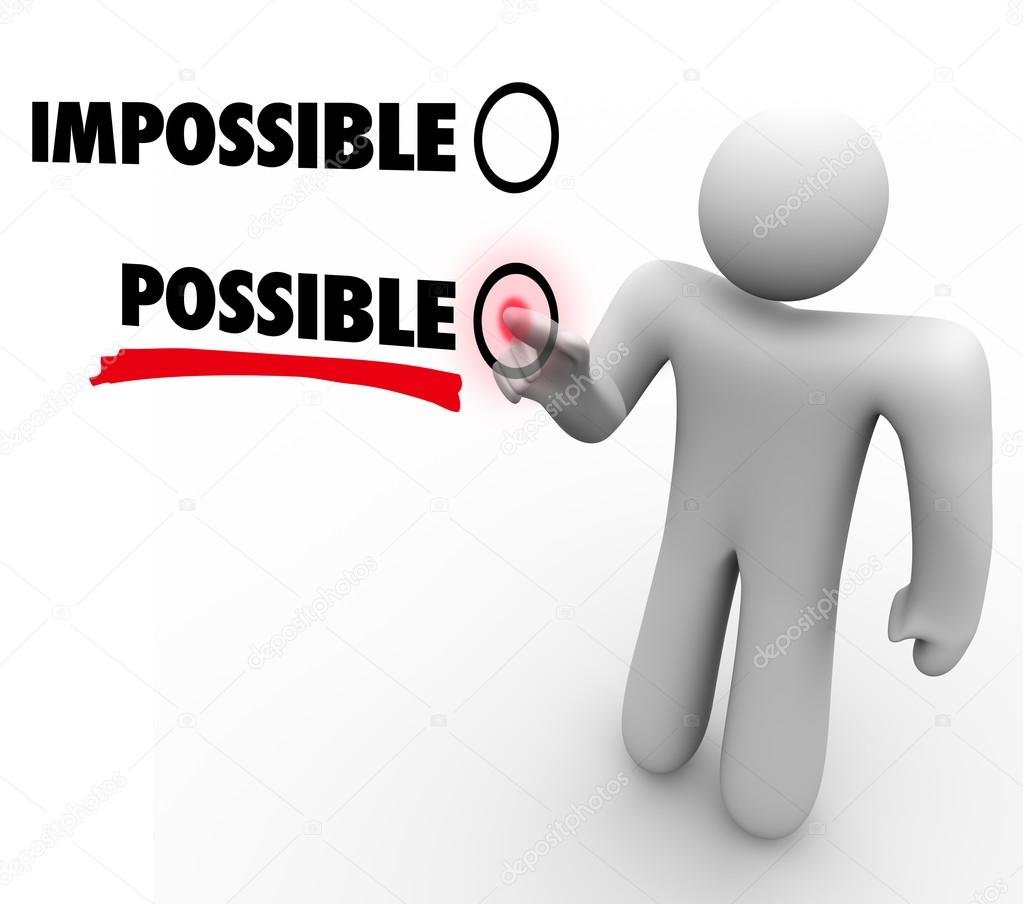 Choose Possible Vs Impossible Positive Attitude Touch Screen