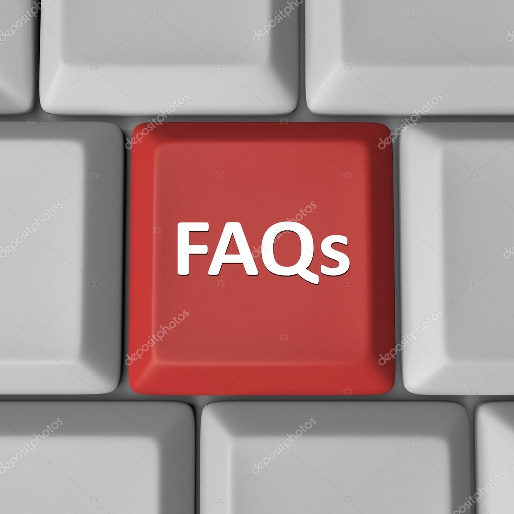 FAQs Red Computer Keyboard Key Frequently Asked Questions — Stock Photo