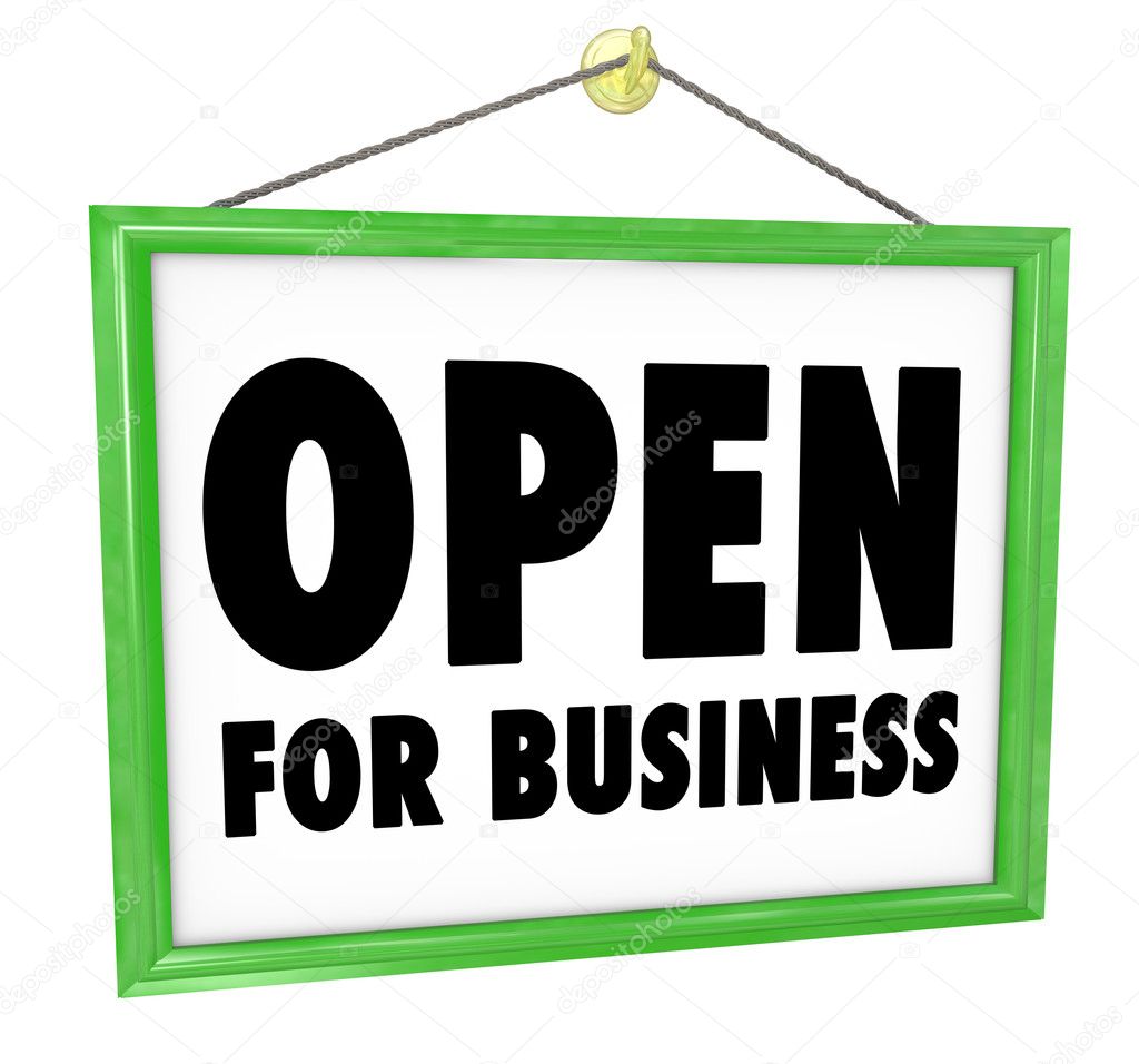 Open for Business Sign Hanging Store Window Door